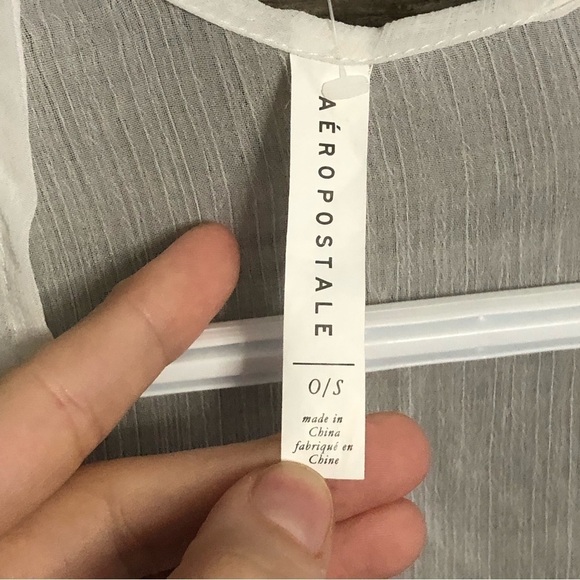 aeropostale Size O/S NWOT White Semi Sheer Coverup - Picture 4 of 4